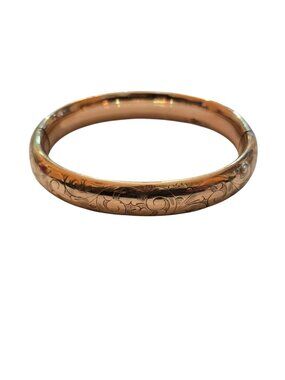 Antique Registered Trademark H&H Gold Filled Unique Bangle Bracelet (A9738)